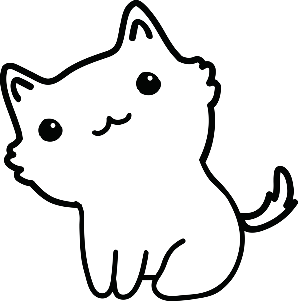 dessin animé de chat mignon. animal de compagnie minou png