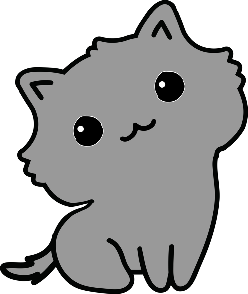 dessin animé de chat mignon. animal de compagnie minou png