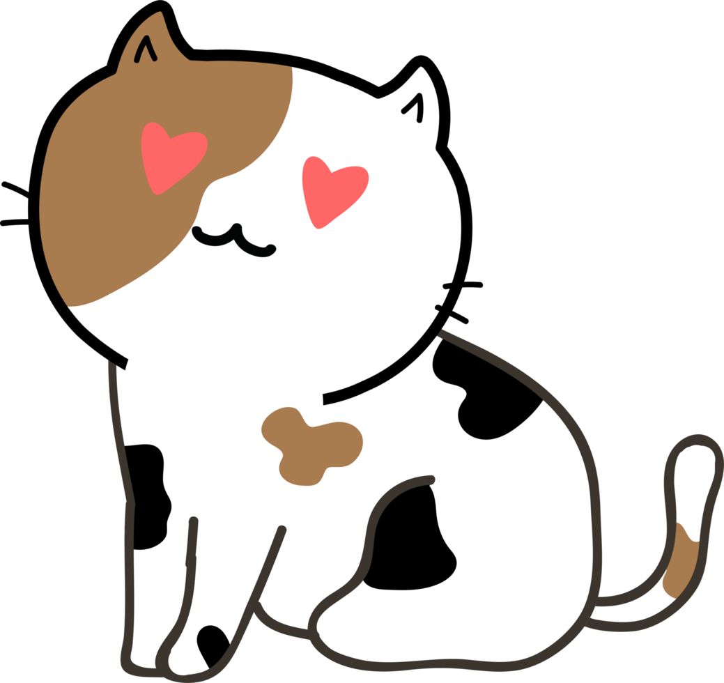 desenho de gato fofo. gatinha png