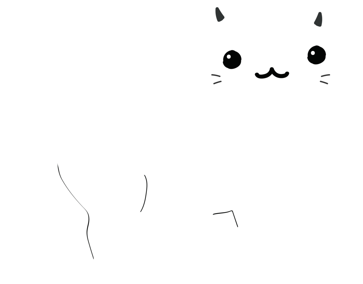 desenho de gato fofo. gatinha png