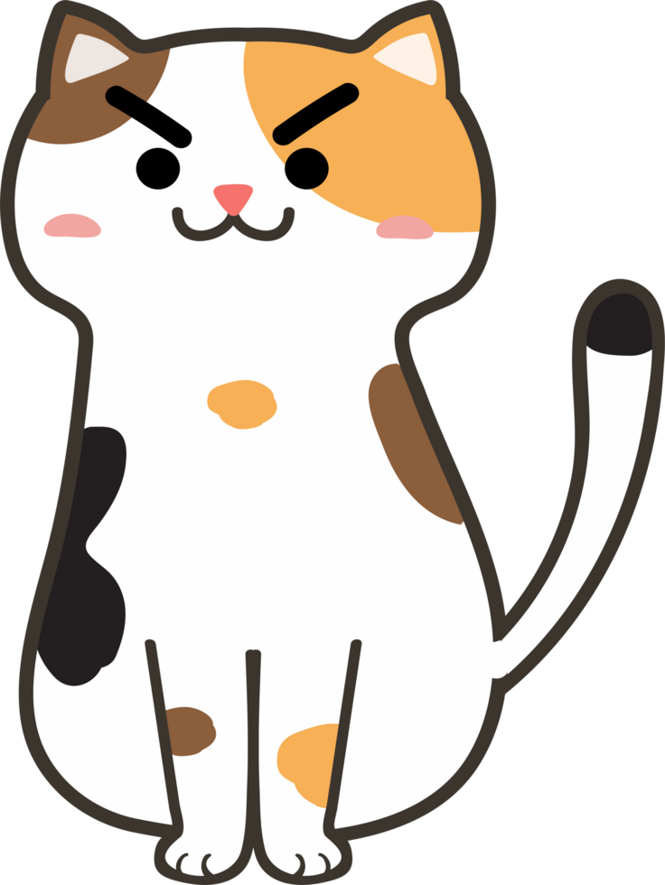 lindo gato de dibujos animados. gatito png