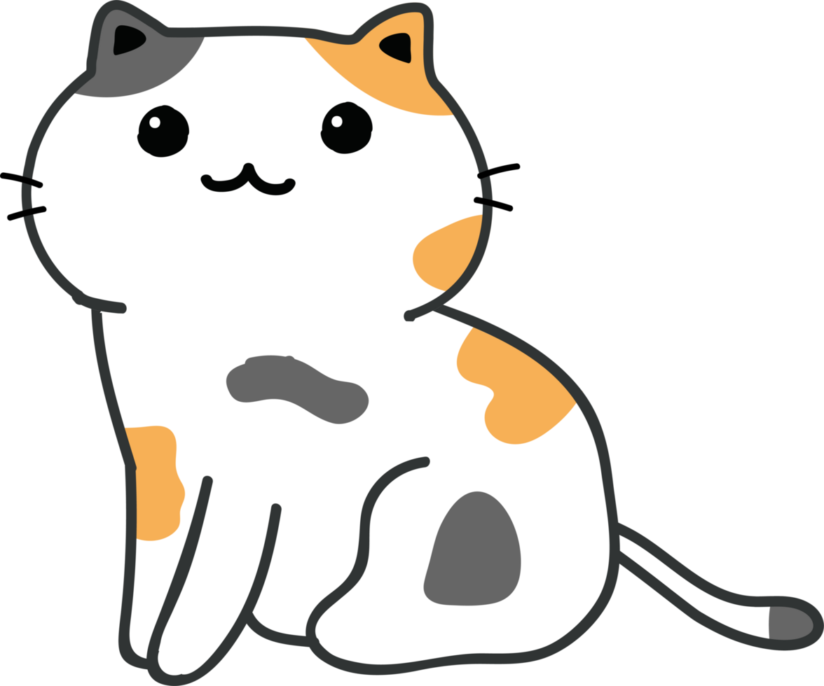 cute cat cartoon. kitten pet png