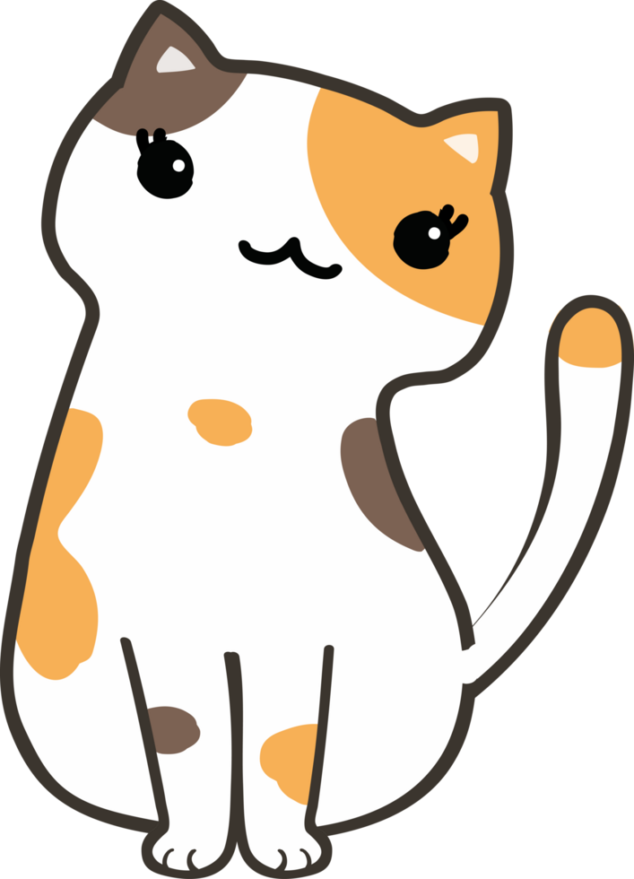 dessin animé de chat mignon. animal de compagnie minou png