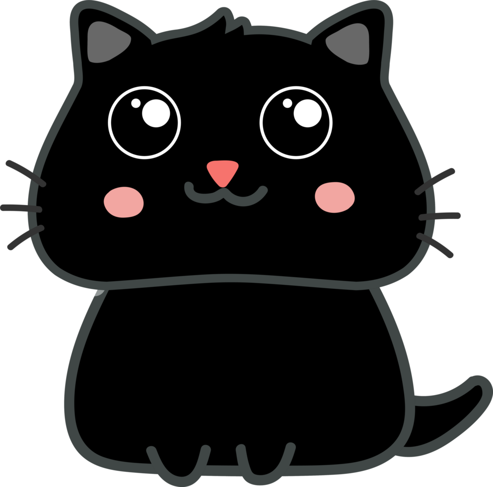 simpatico cartone animato gatto. gattino png