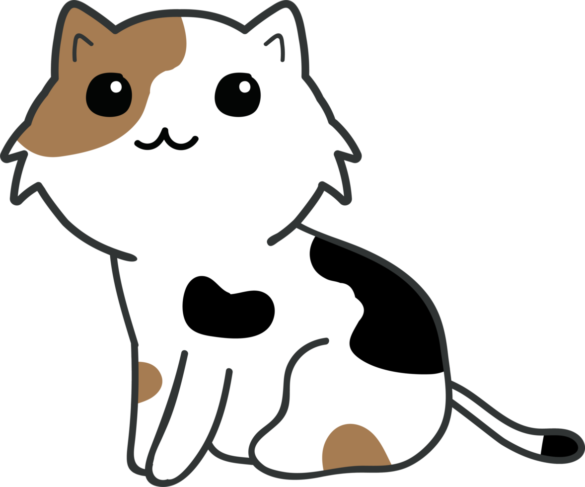 dessin animé de chat mignon. chaton animal de compagnie png