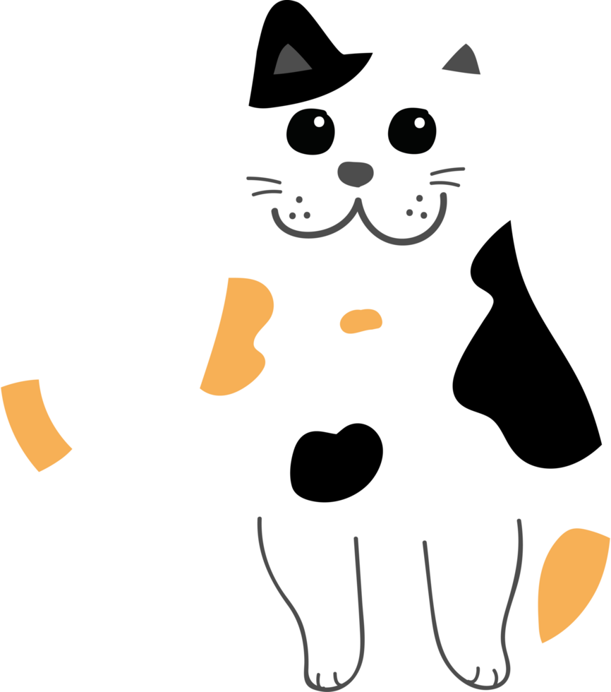 desenho de gato fofo. gatinha png