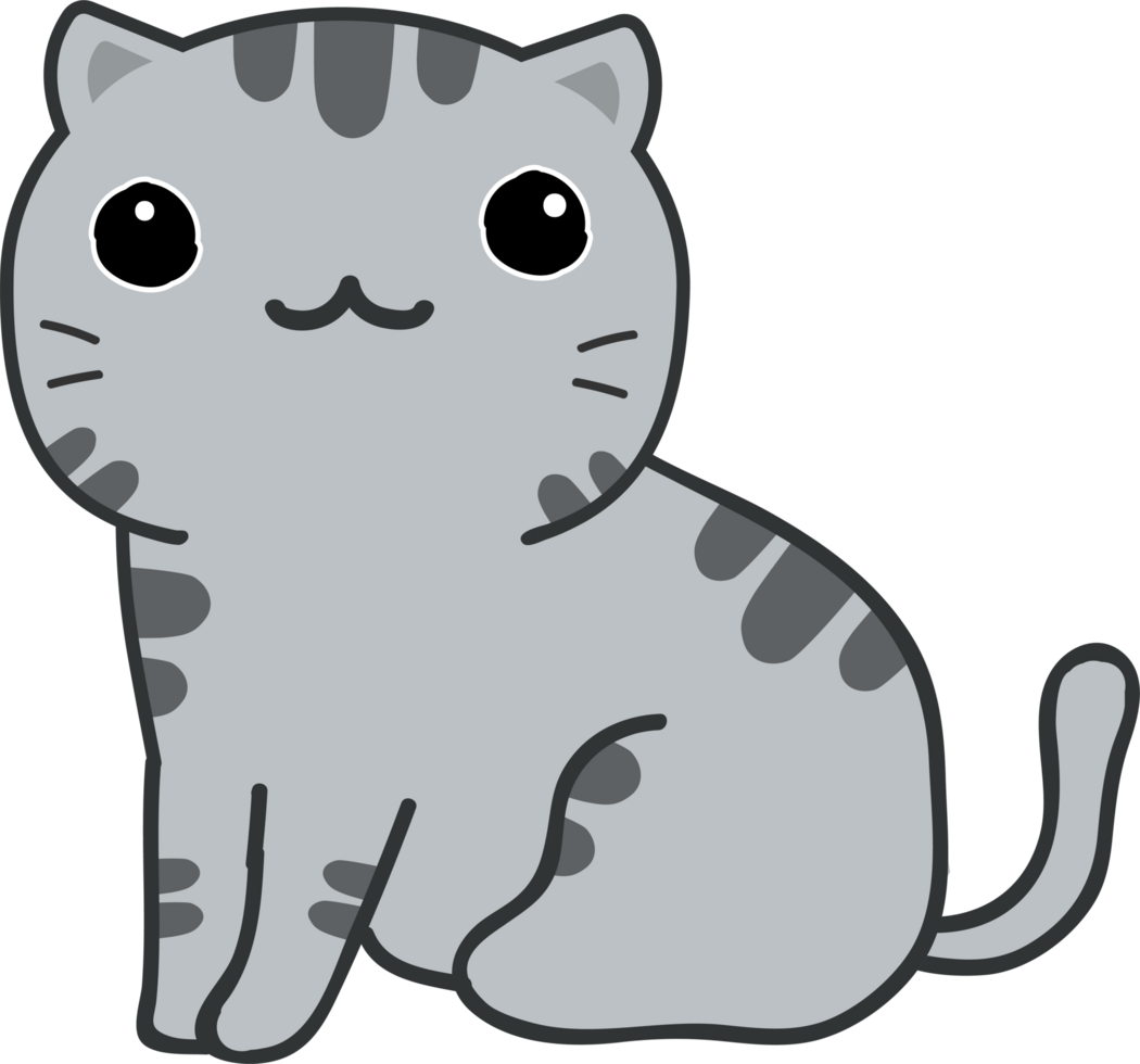 lindo gato de dibujos animados. gatito png