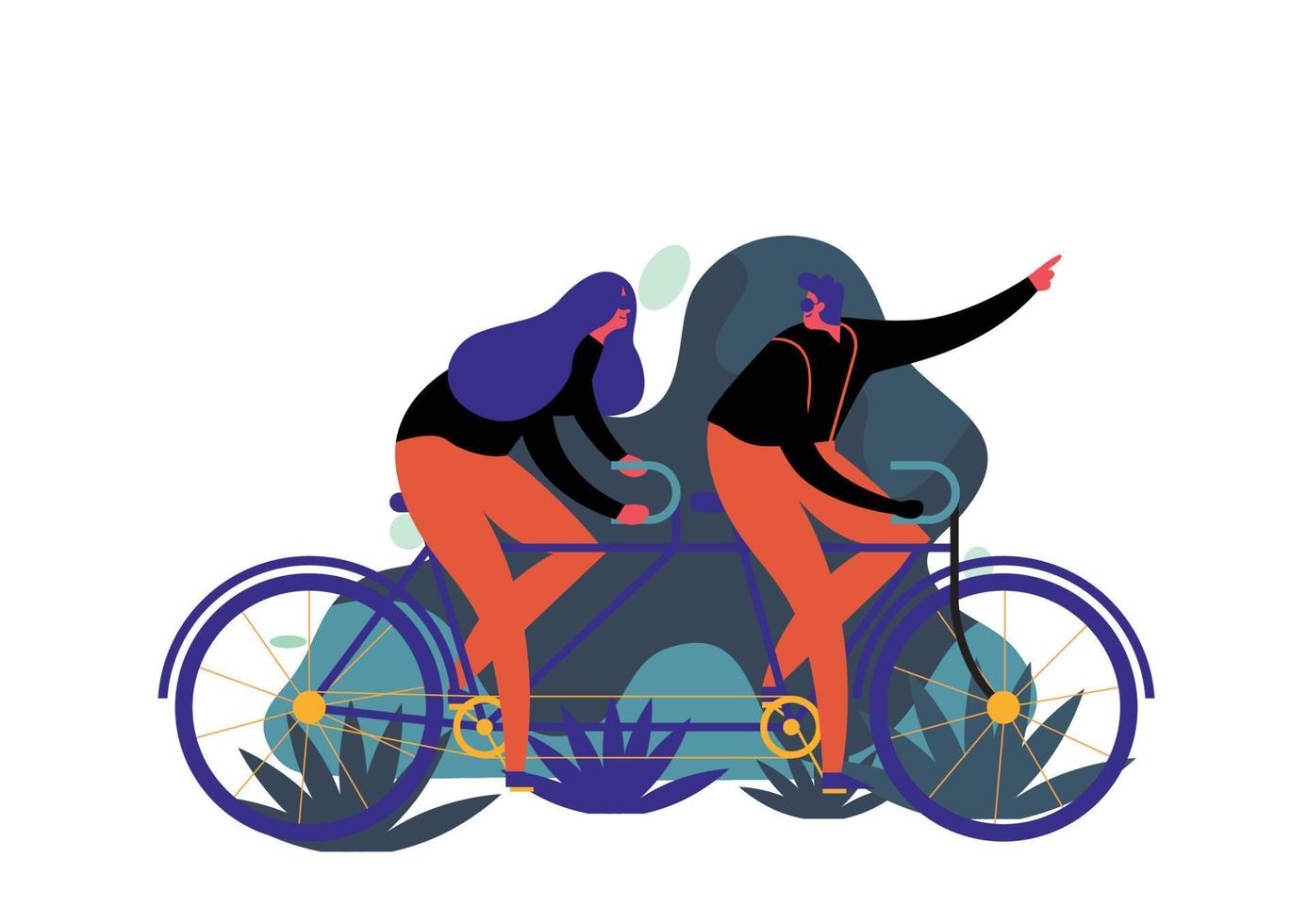 iconos de estilo de vida personas montando en bicicleta vector