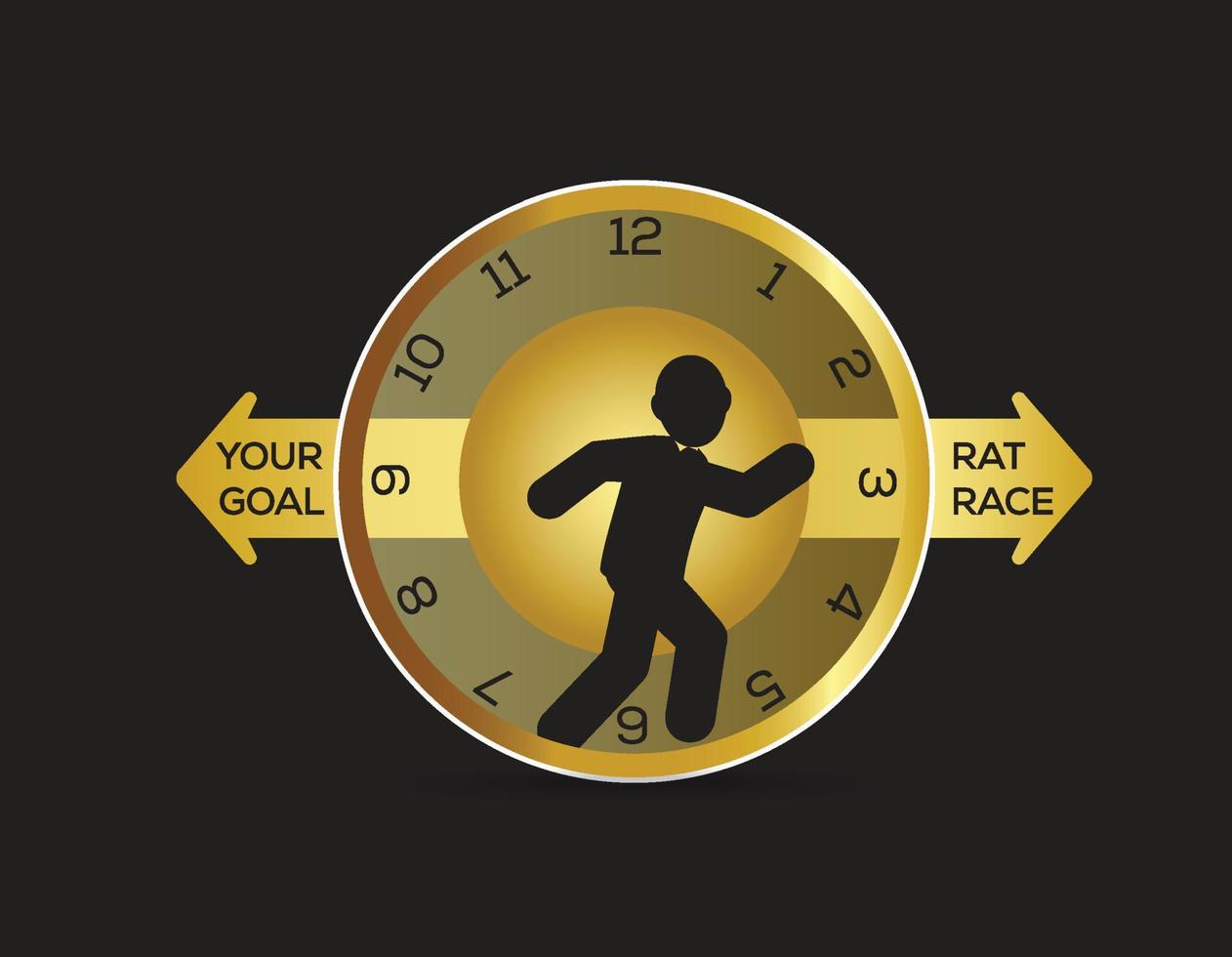 Man stuck in the rat race icons vector