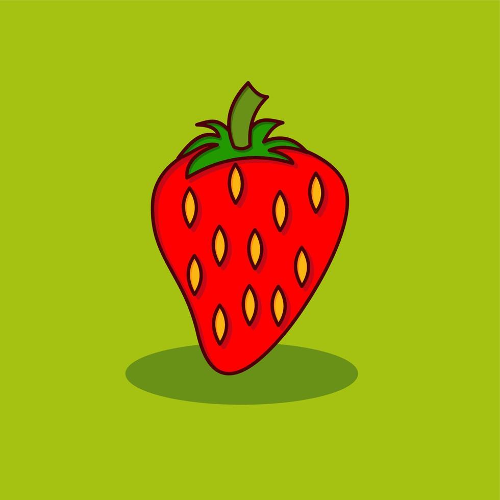 strawberry fruit cartoon vector illustration