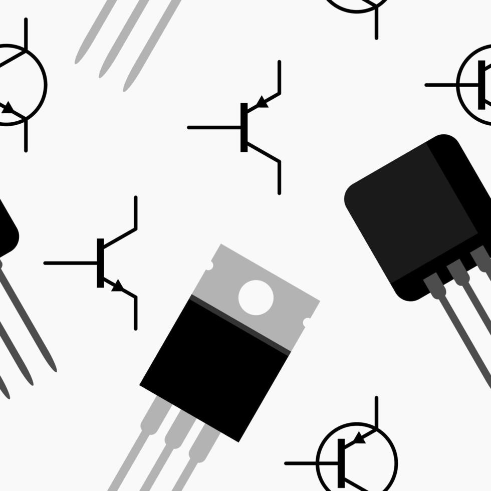 vector editable de símbolo de ilustración de transistor patrón sin costuras para crear antecedentes relacionados electrónicos o eléctricos
