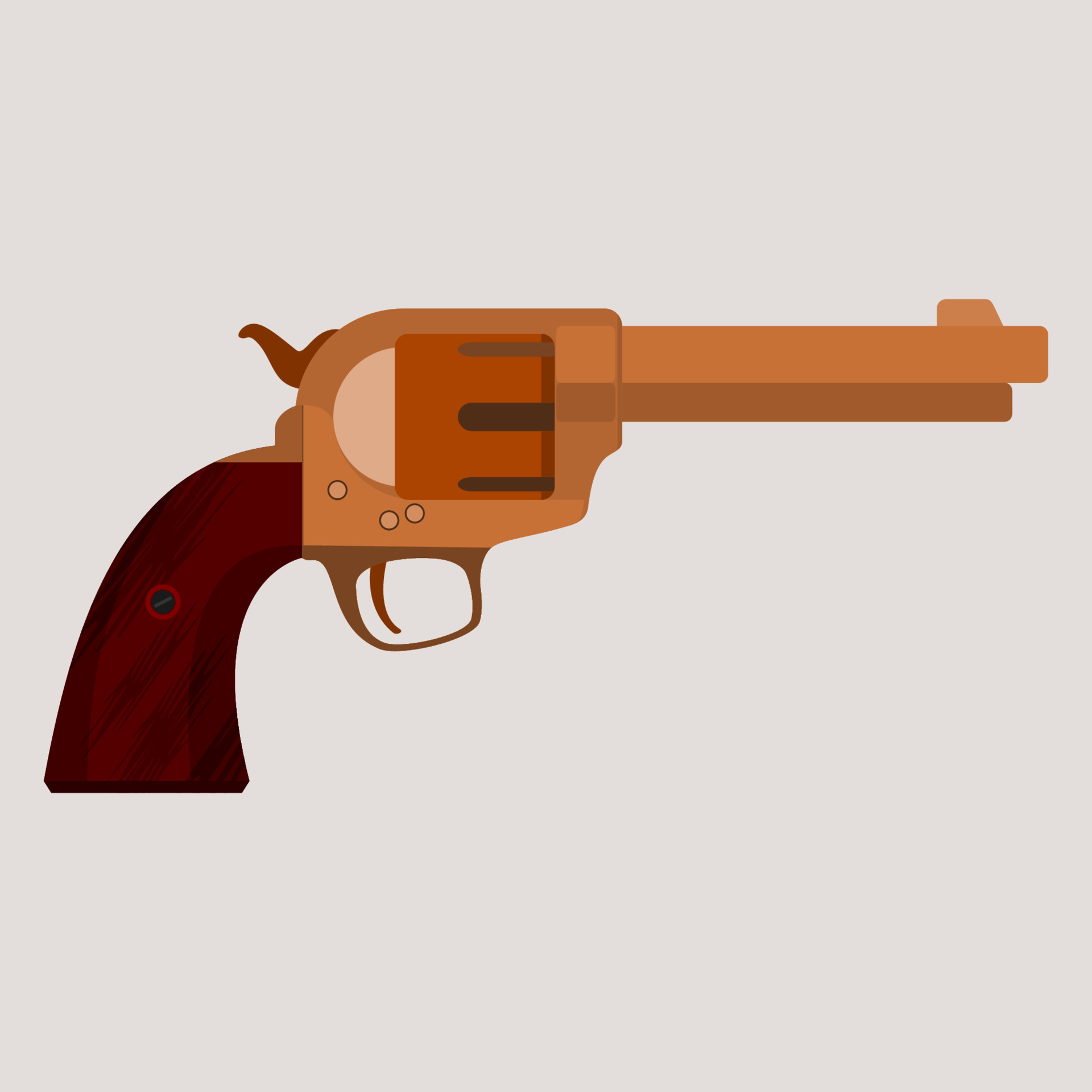 Editable Vector of Isolated Cowboy's Revolver Gun illustration for