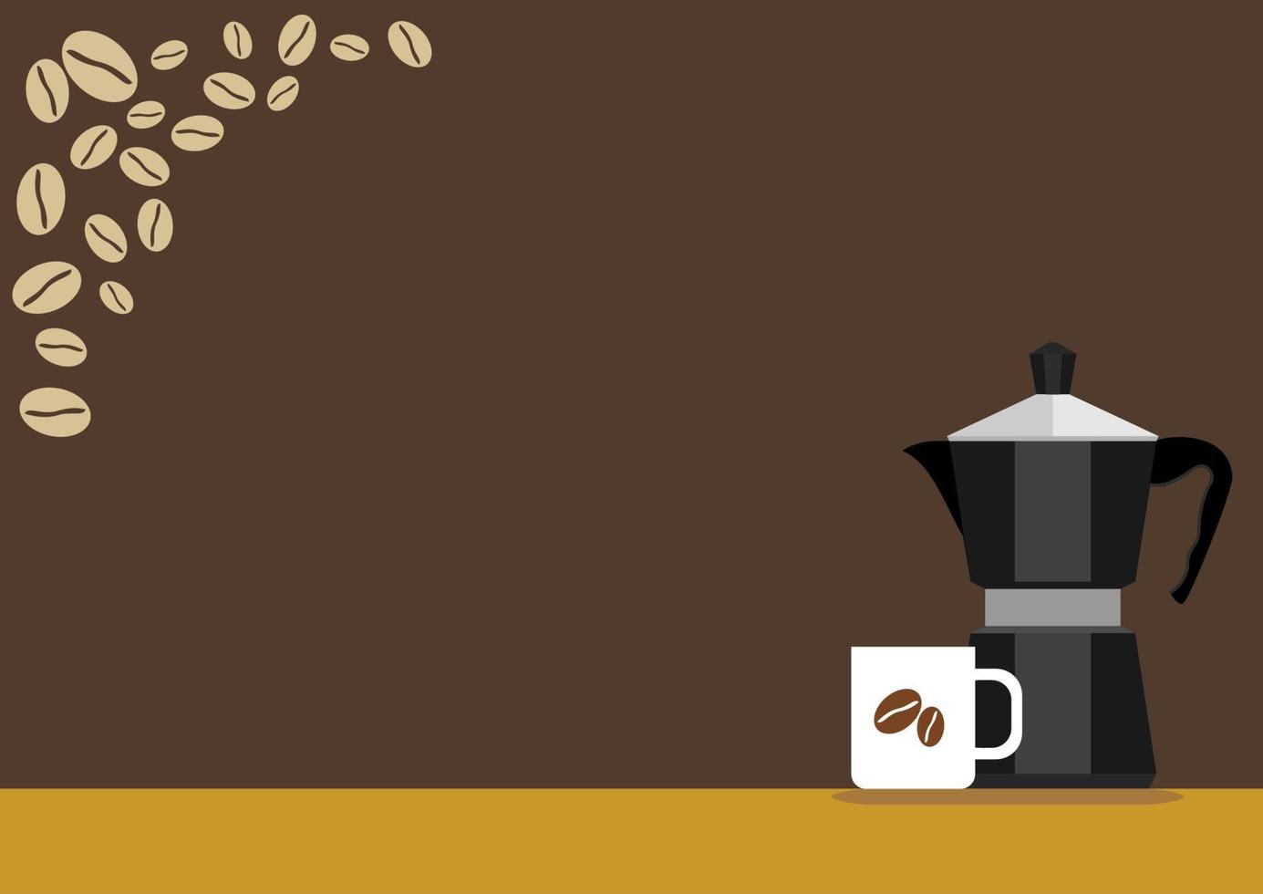 fondo de texto de ilustración de vector de preparación de café de percolador editable, se puede utilizar para publicidad de café