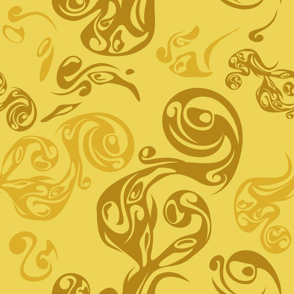 patrón transparente de vector de motivo floral dorado editable para crear fondo