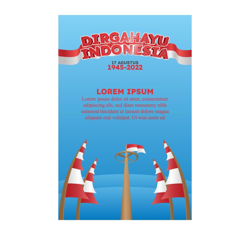 hari kemerdekaan Indonesia means Indonesian independence day poster social media post vector