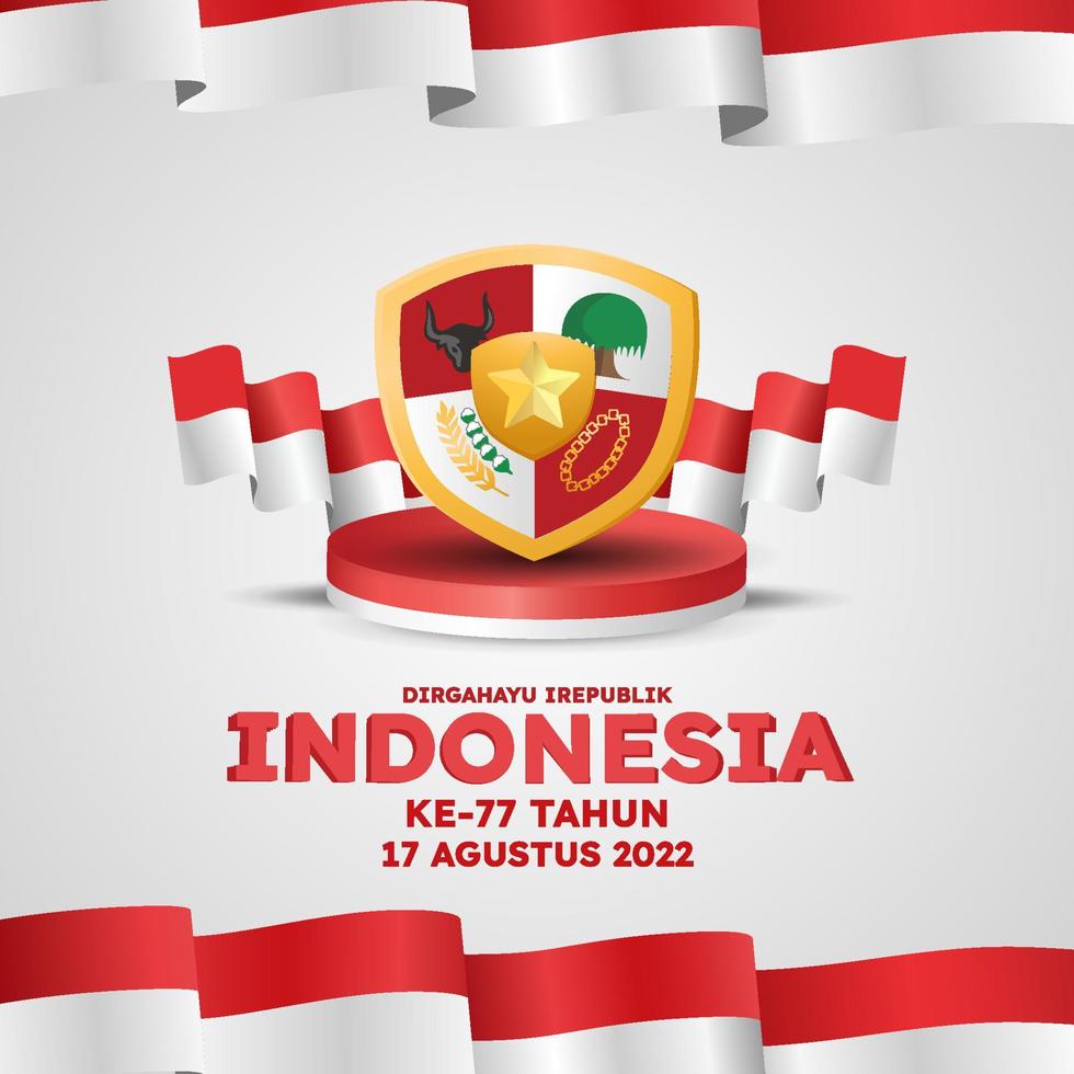 hari kemerdekaan indonesia significa cartel del día de la independencia de indonesia publicación en redes sociales vector