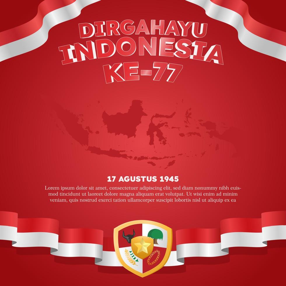 hari kemerdekaan indonesia significa cartel del día de la independencia de indonesia publicación en redes sociales vector
