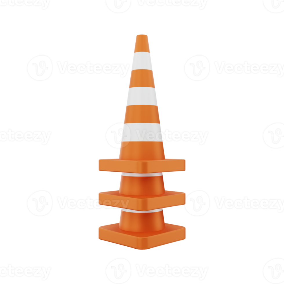 3d rendering of traffic cone construction png