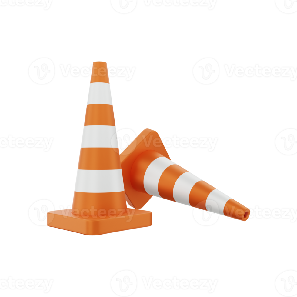 3d rendering of traffic cone construction png