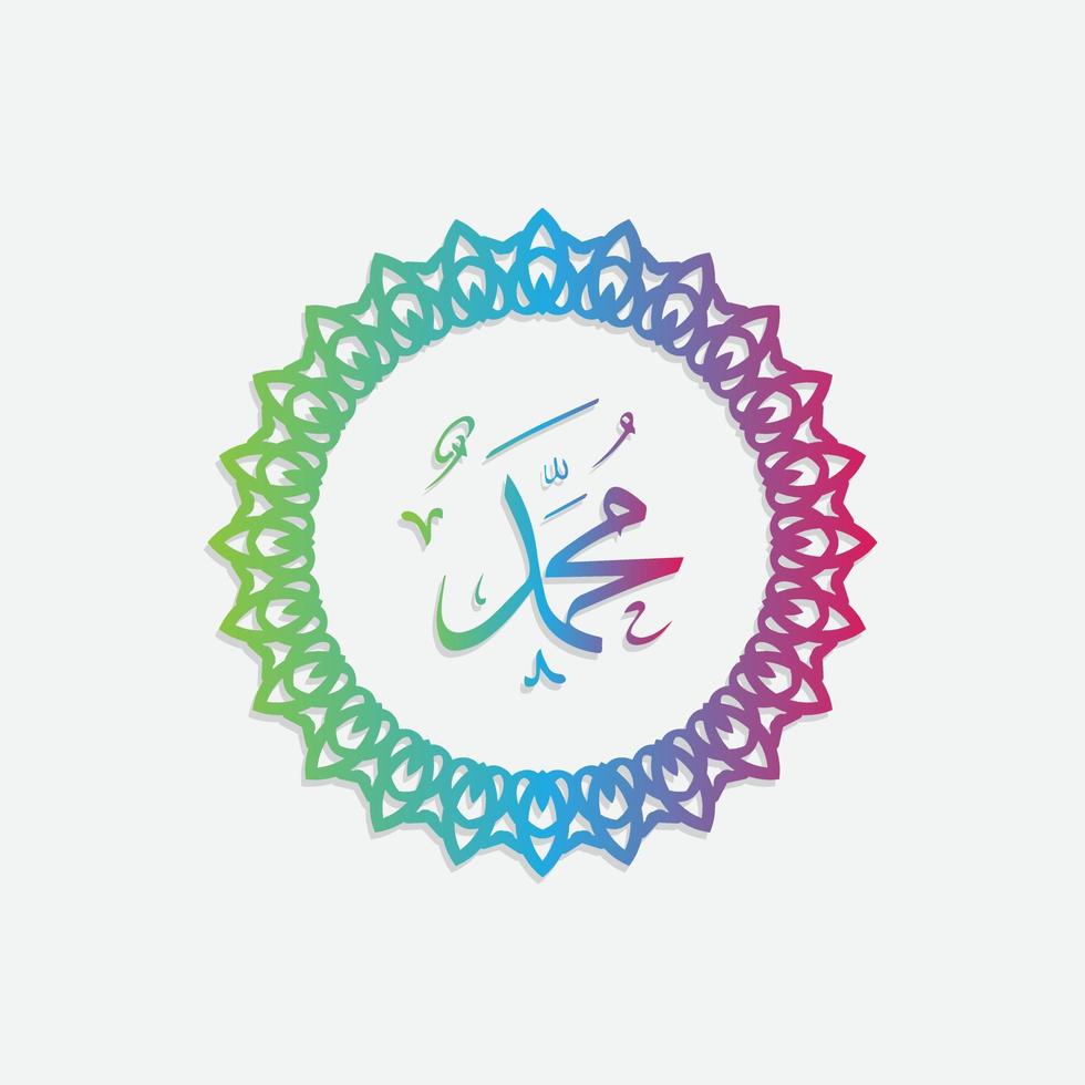 Mawlid Al-Nabi Greeting Card islamic pattern vector design with elegant gradient color. also can be used for background, banner, cover. the mean is, Prophet Muhammad's Birthday