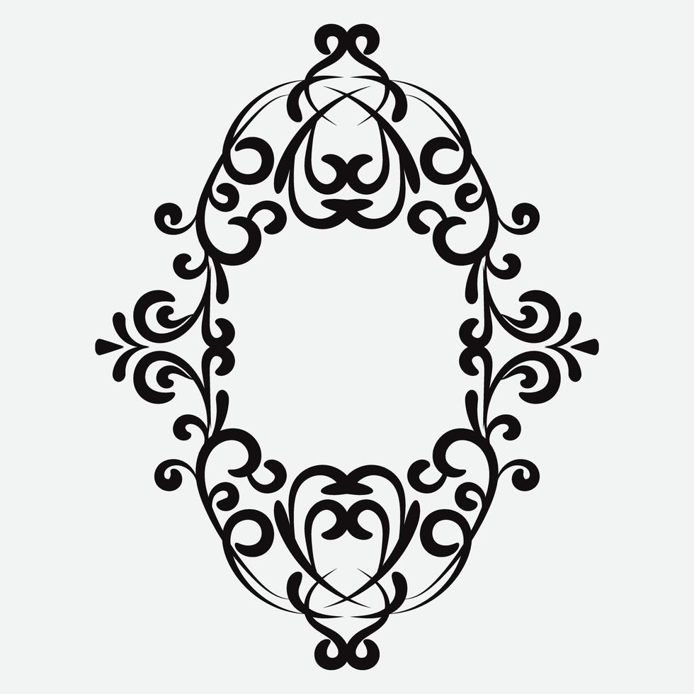 decorative photo frame and ornament, divider with vintage style. Vector illustration.