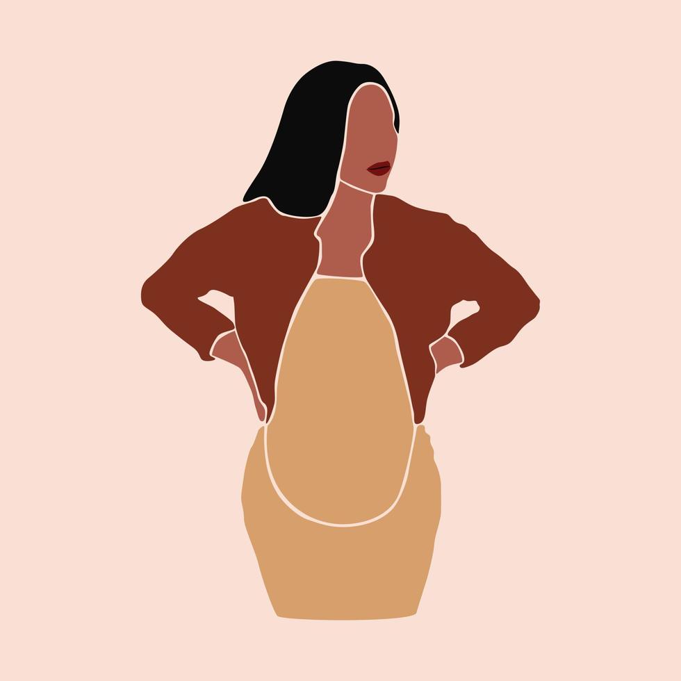 Pregnancy. Pregnant woman touching her belly. Motherhood. Happy Mother's Day. Paper cut mosaic style.Pretty women with tummy. Hand drawn contemporary abstract illustration vector