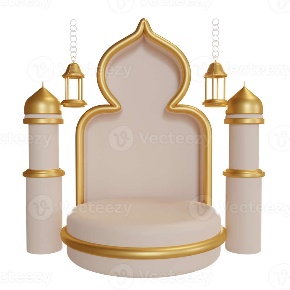 Le podium du ramadan de l'objet d'illustration 3d peut être utilisé pour le web, l'application, le graphique d'informations, etc. png