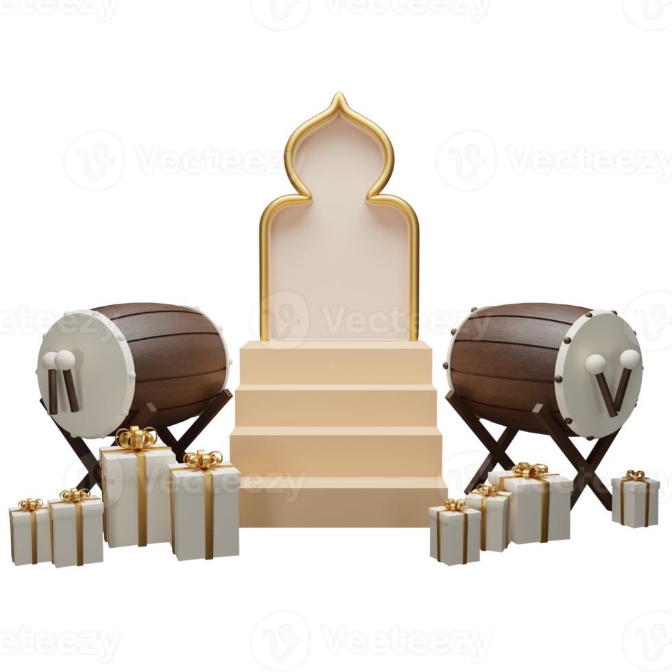 3D-illustratieobject ramadan-podium kan worden gebruikt voor web, app, info-afbeelding, enz png