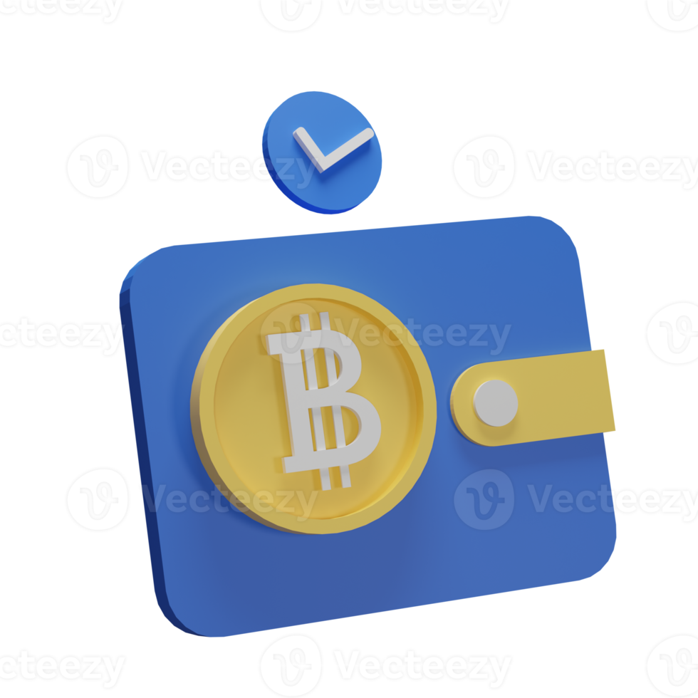 3d Illustration Object icon bit coin wallet Can be used for web, app, info graphic, etc png