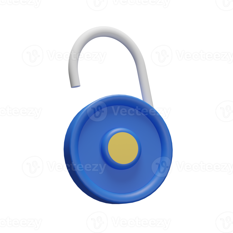 3D-Illustration Objektsymbol Vorhängeschloss kann für Web, App, Infografik usw. verwendet werden png