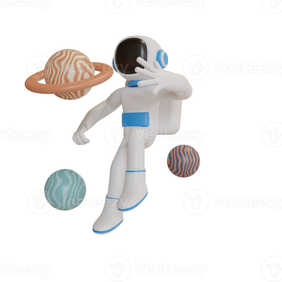 3D Illustration object character astronaut png