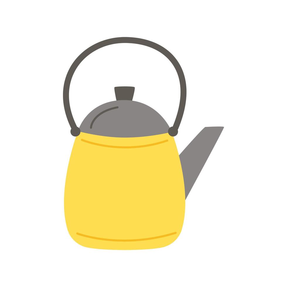 Vector illustration of hand drawn kettle on white background.