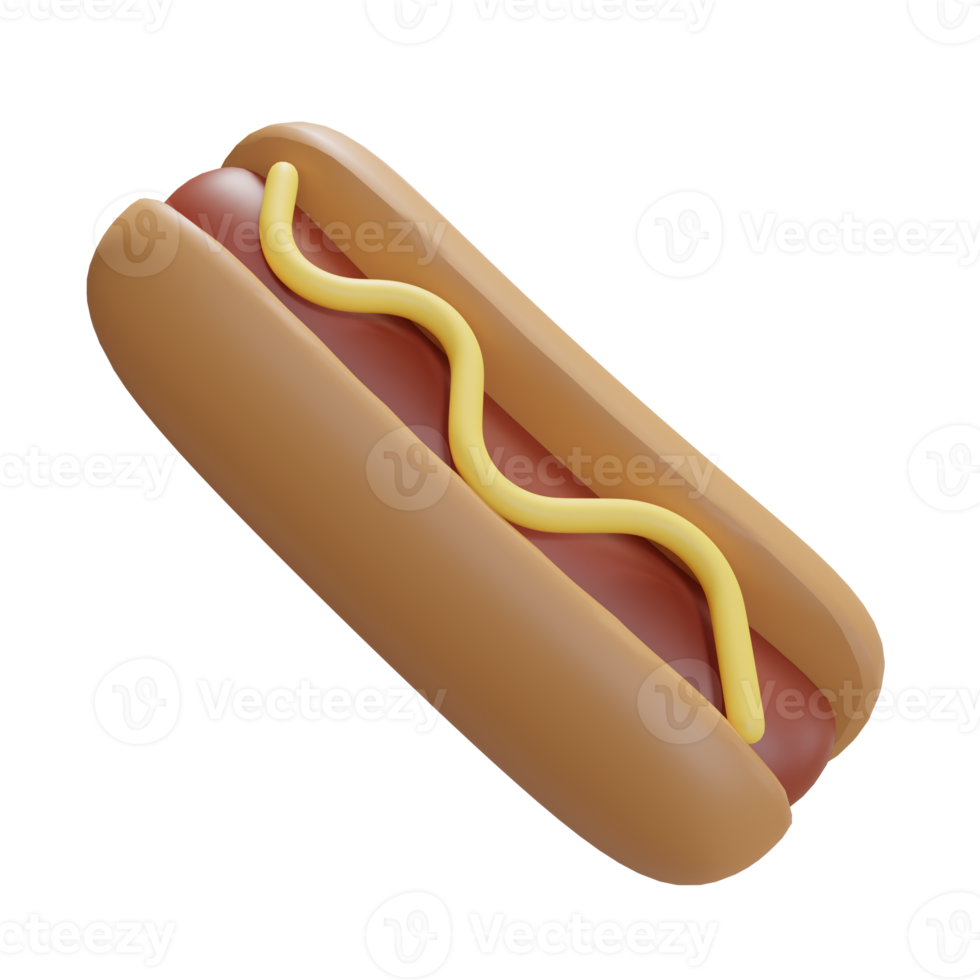 3D-Illustration Objektsymbol Hotdog kann für Web, App, Infografik usw. verwendet werden png