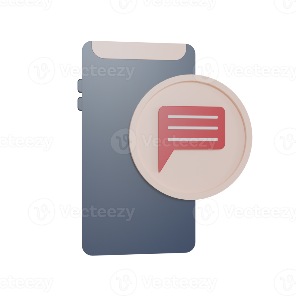 3d Illustration Object Icon mobile phone chat png