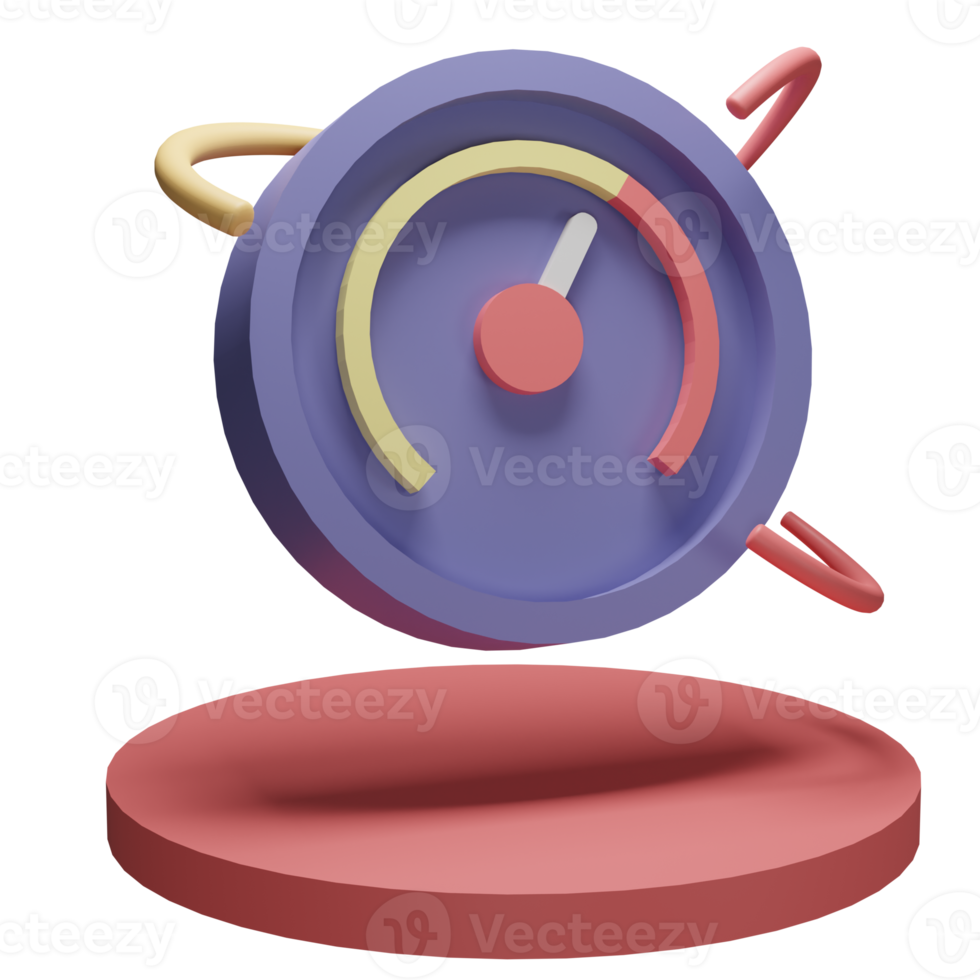 El velocímetro de icono de objeto de ilustración 3D se puede utilizar para web, aplicación, gráfico de información, etc. png