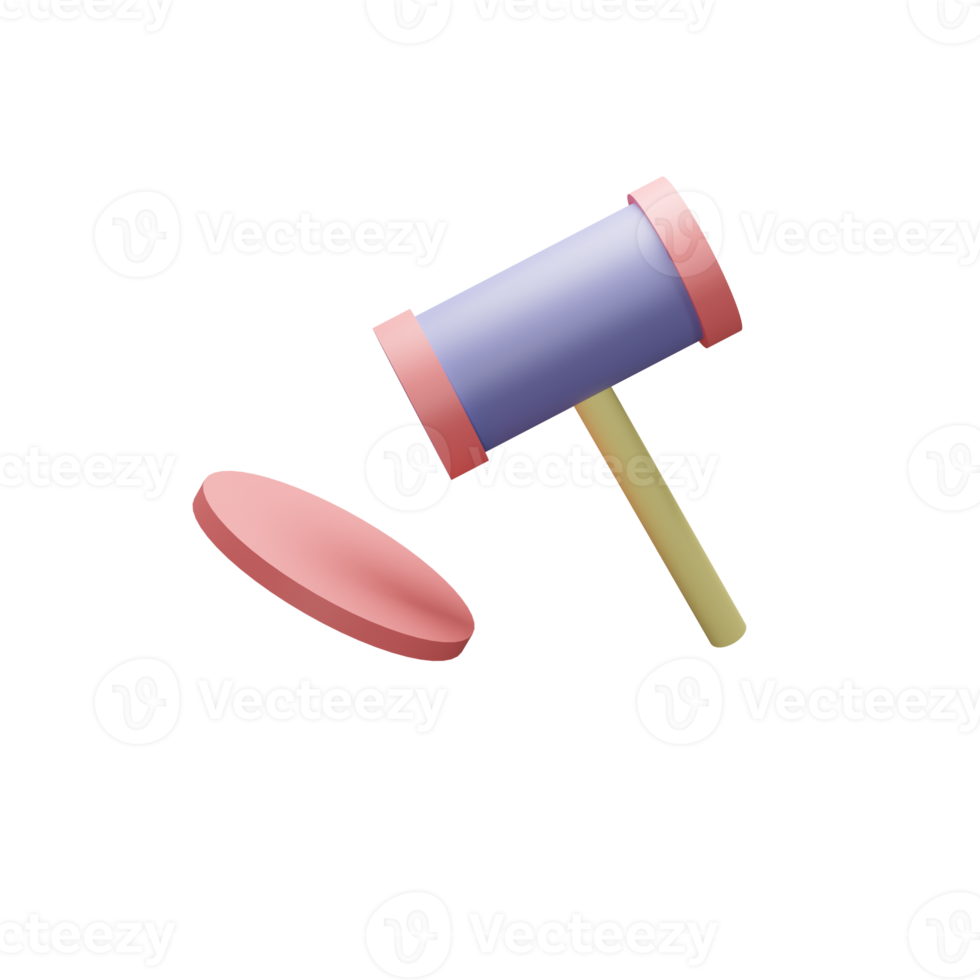 Martelo de ícone de objeto de ilustração 3D pode ser usado para web, aplicativo, gráfico de informações, etc png