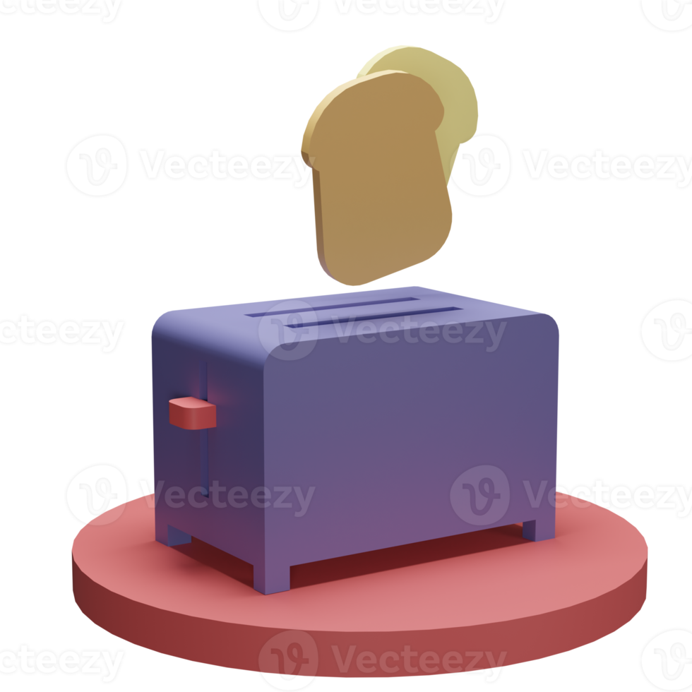 3d Illustration Object icon toaster machine Can be used for web, app, info graphic, etc png