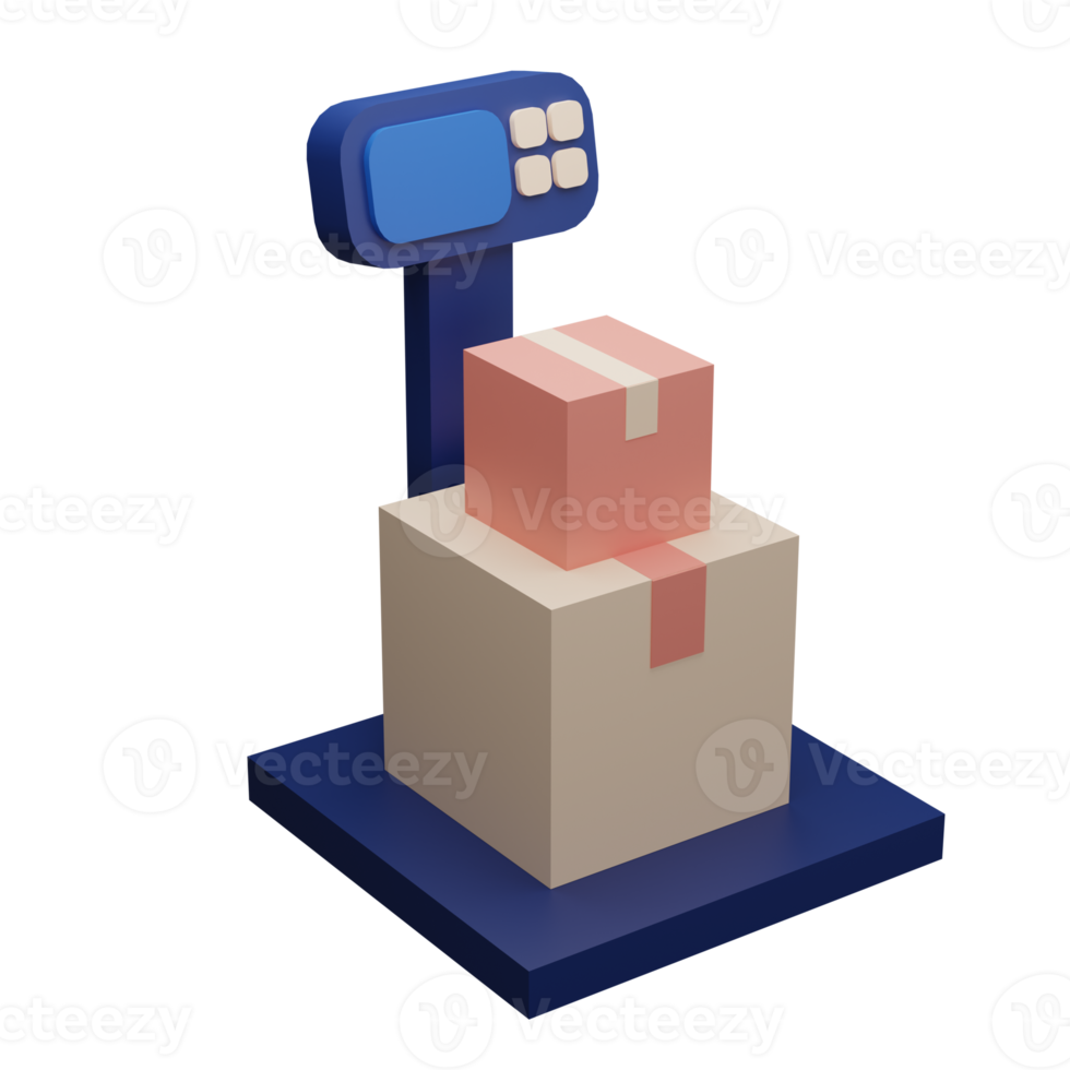 3D-Illustrationsobjekt Warenskala kann für Web, App, Infografik usw. verwendet werden png