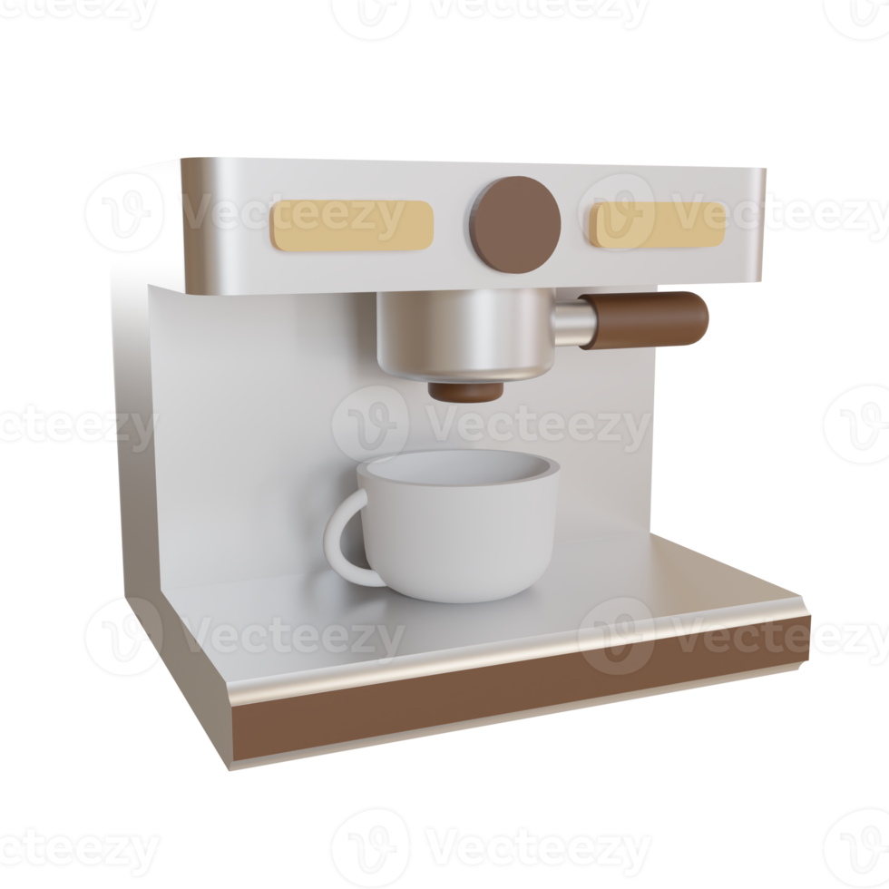 3D-Illustration Objektsymbol Kaffeemaschine kann für Web, App, Infografik usw. verwendet werden png