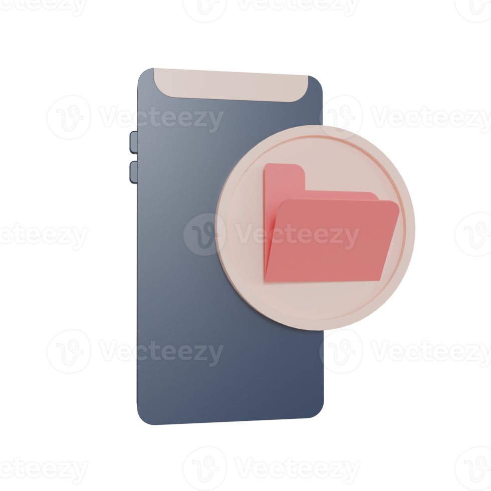 3d Illustration Object Icon mobile phone phone file png