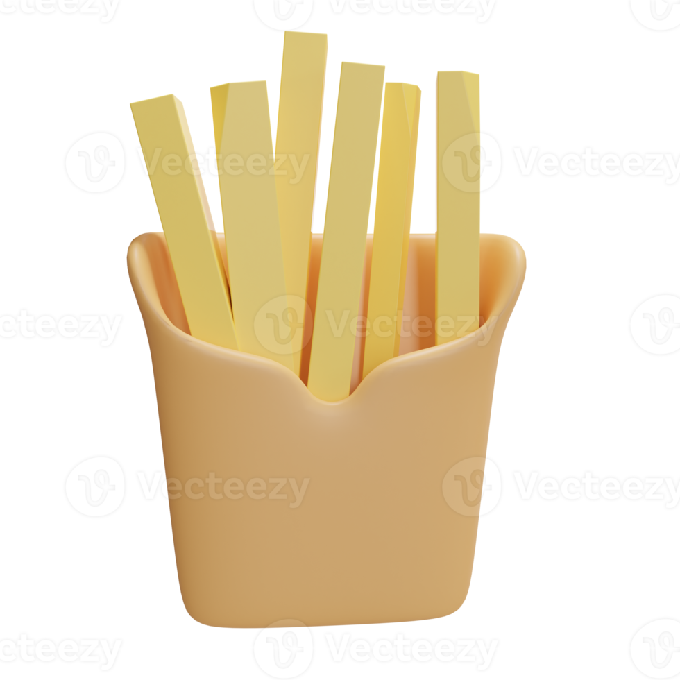 3d Illustration Object icon French fries Can be used for web, app, info graphic, etc png