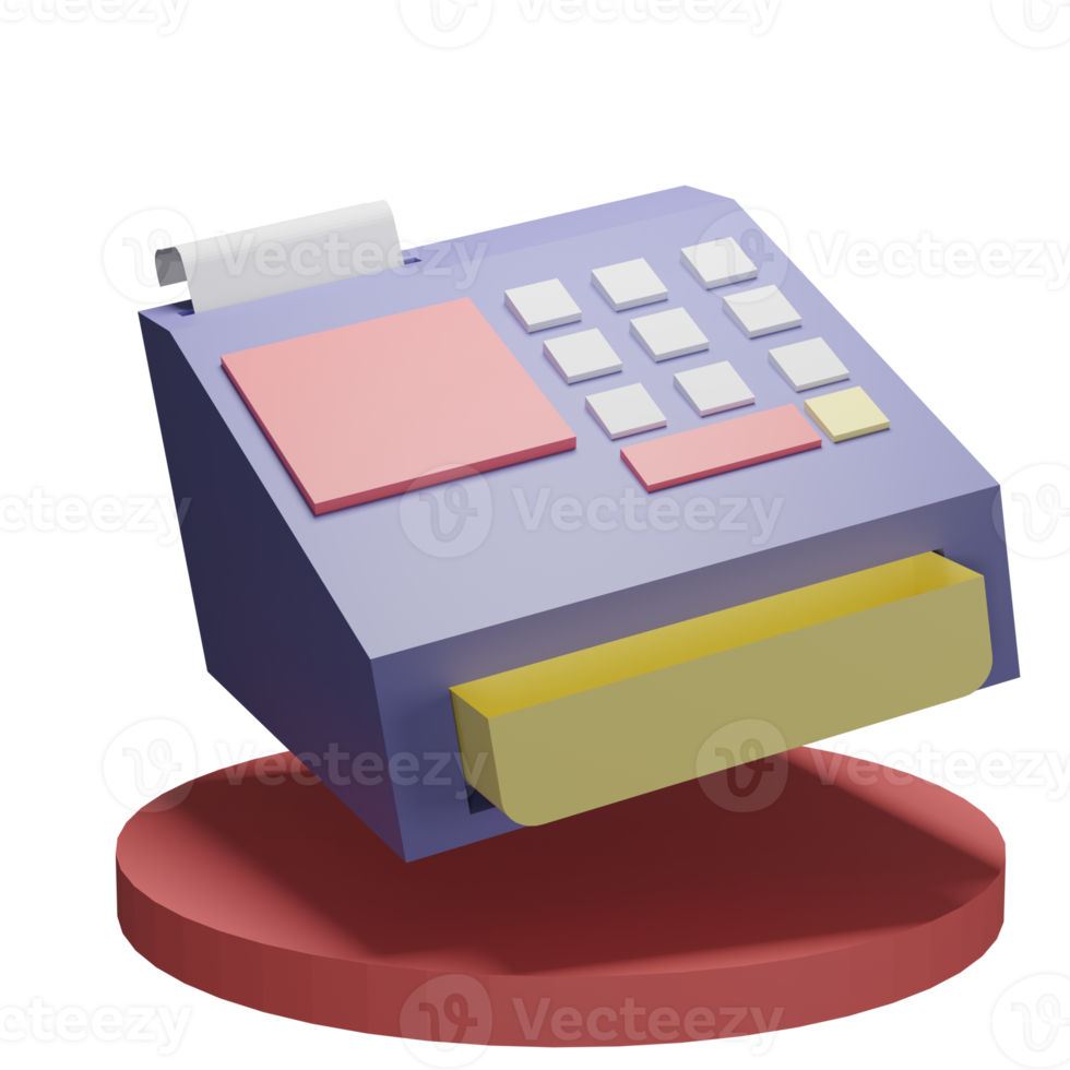 3D-afbeelding objectpictogram kassa kan worden gebruikt voor web, app, info-afbeelding, enz png