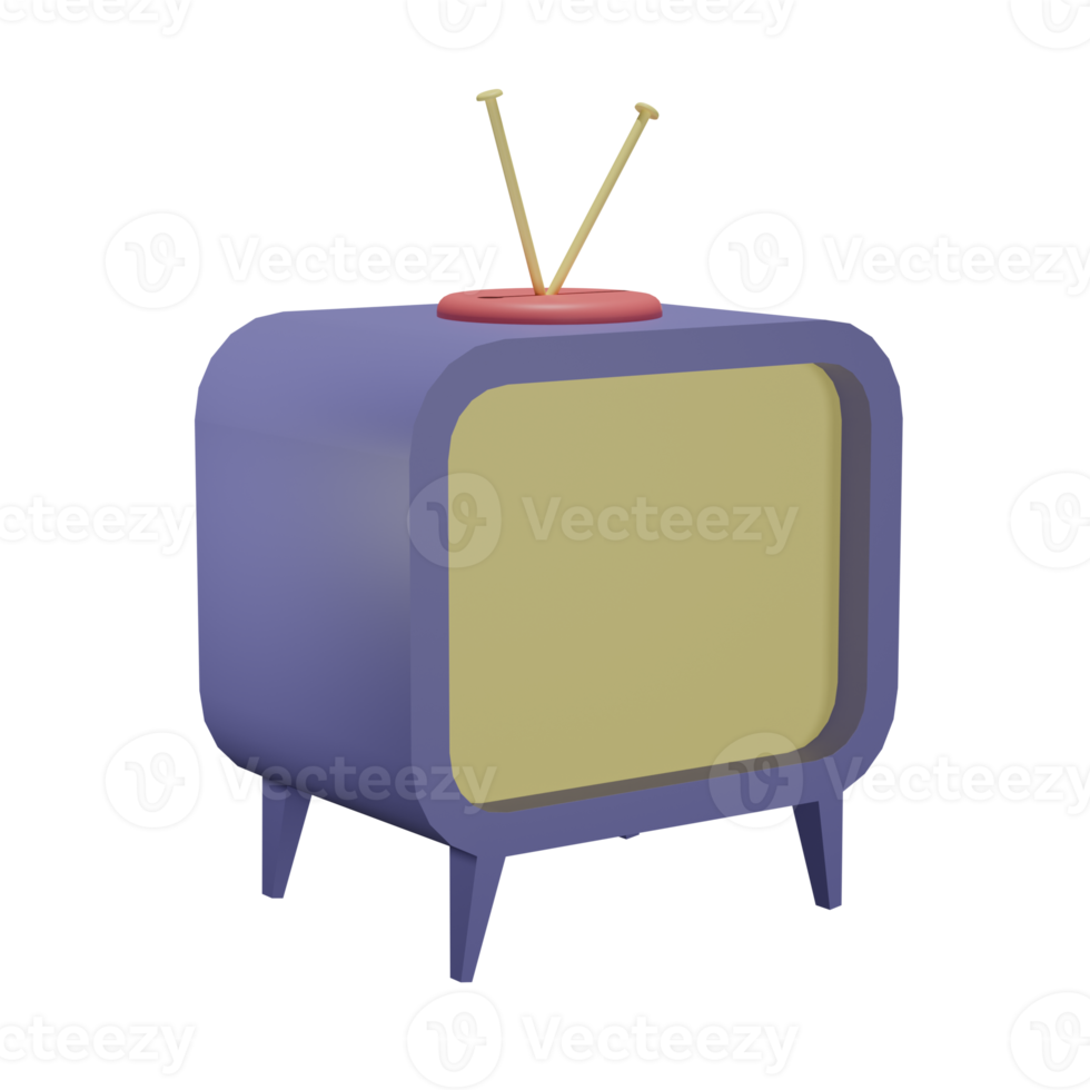 A televisão de objeto de ilustração 3d pode ser usada para web, aplicativo, gráfico de informações, etc. png