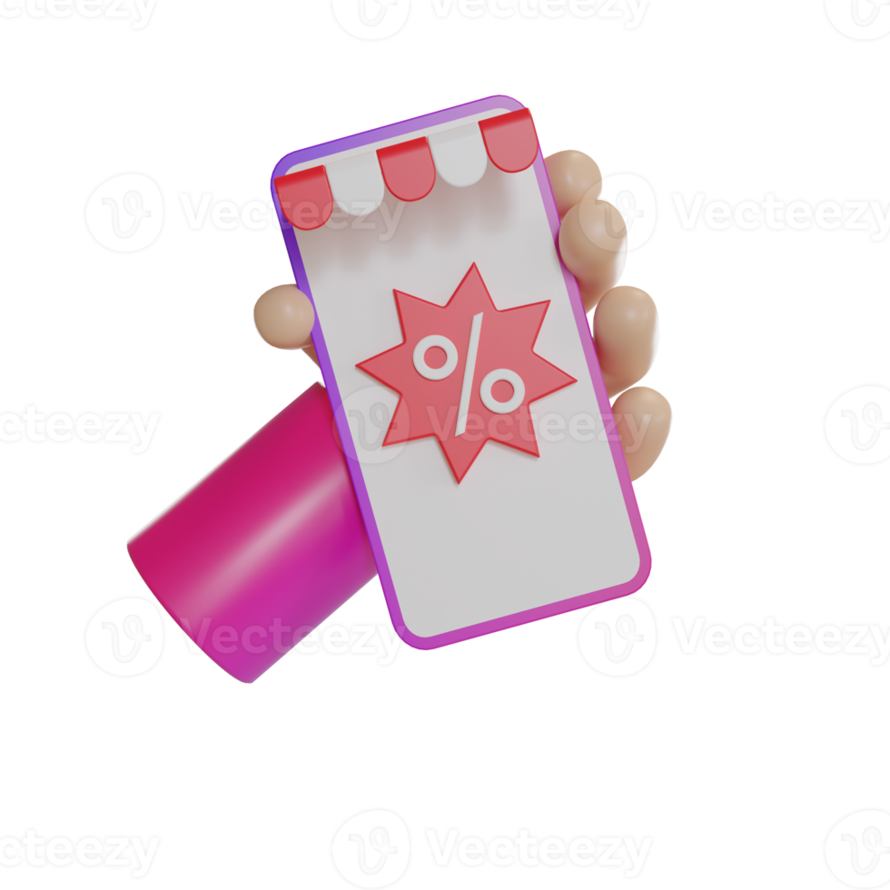 3d Illustration Object shop discount png