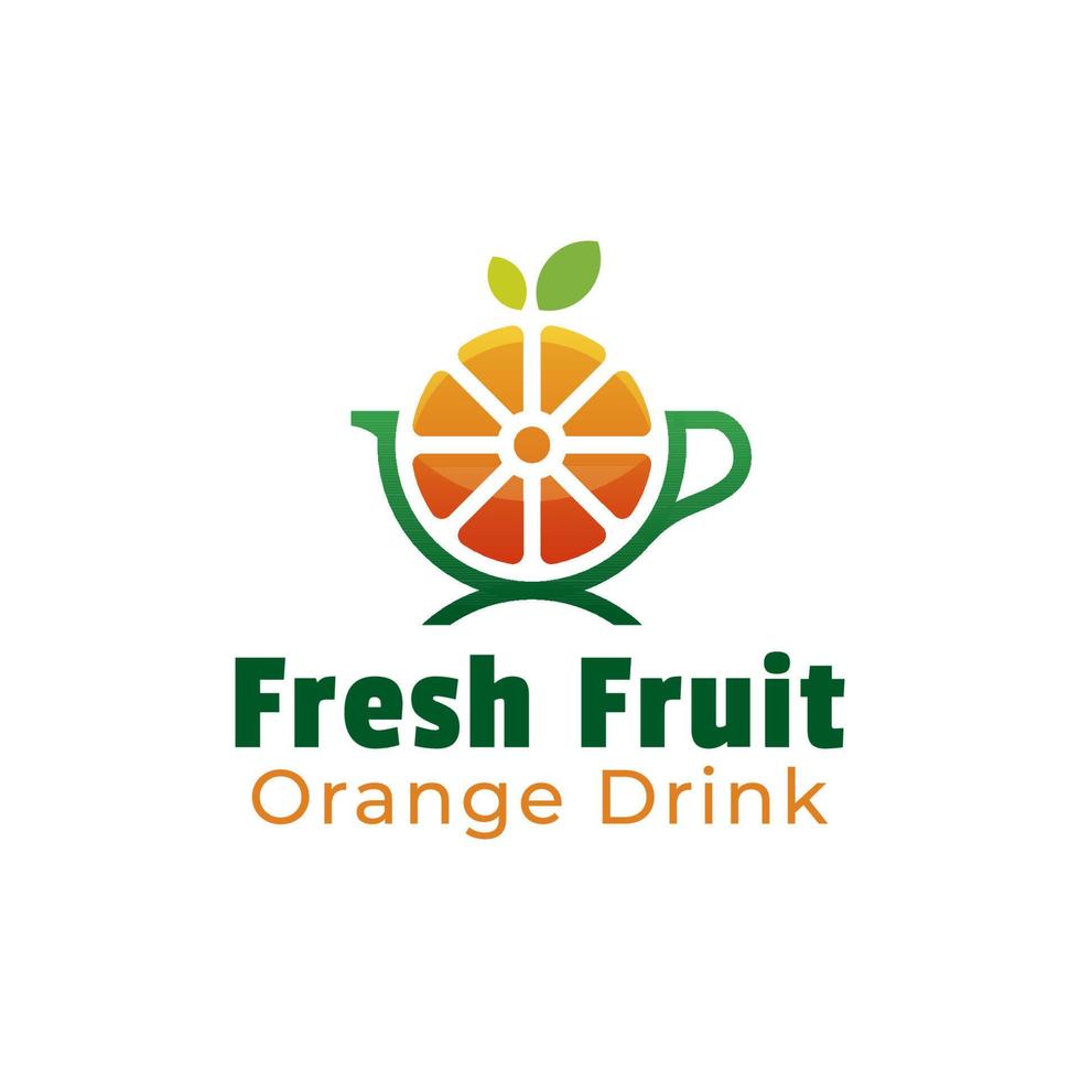 logotipos modernos de jugo de naranja, fruta fresca y diseño de icono de símbolo de logotipo de bebida saludable vector