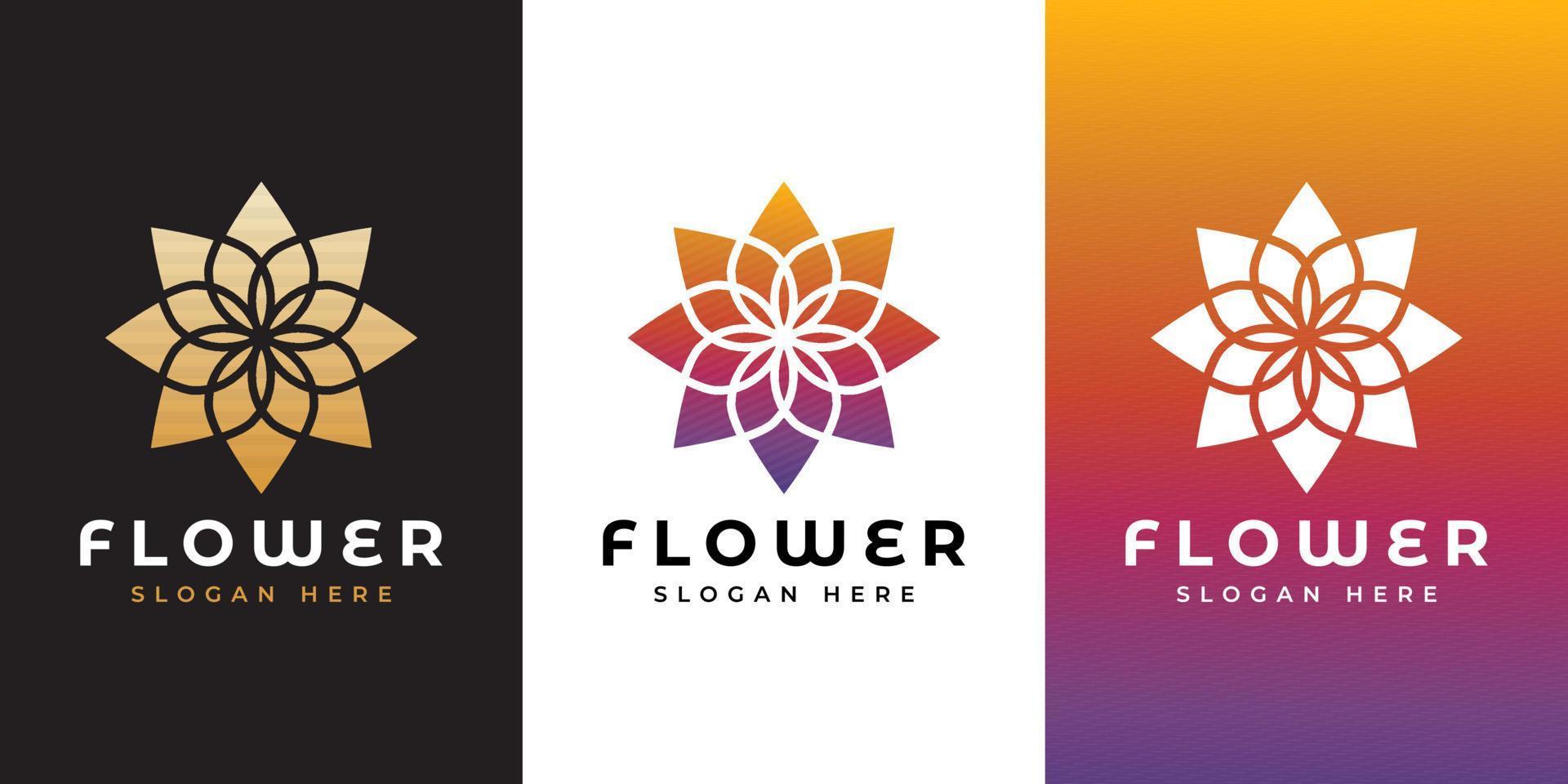 flor de belleza elegante abstracta o diseño de logotipo de patrón floral vector