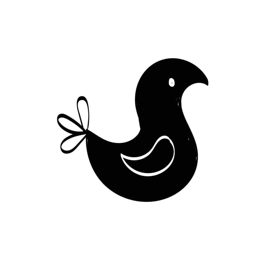 Cute Hand Drawn Bird design for print or use as poster, card, flyer or T Shirt vector