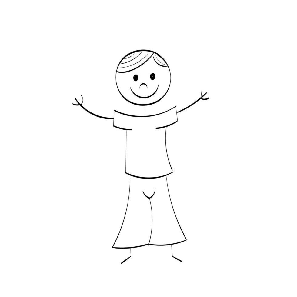 Funny hand drawn stick figure design vector