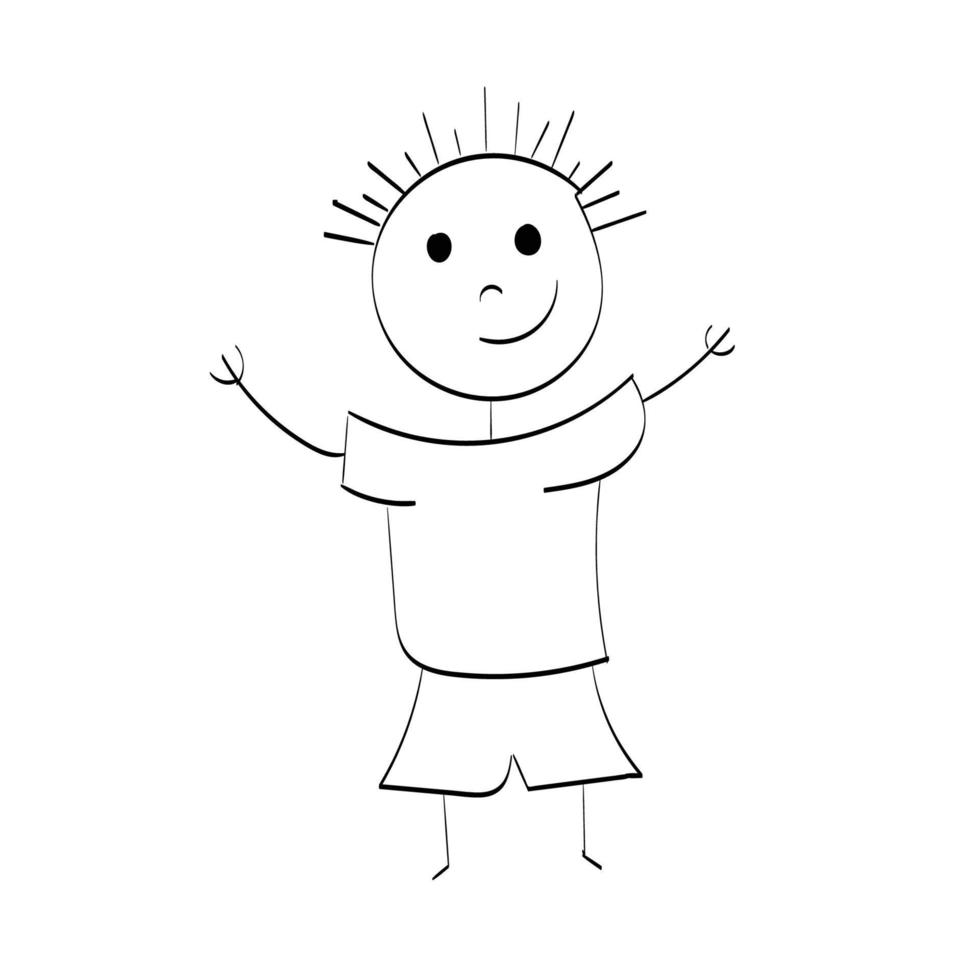 Funny hand drawn stick figure design vector