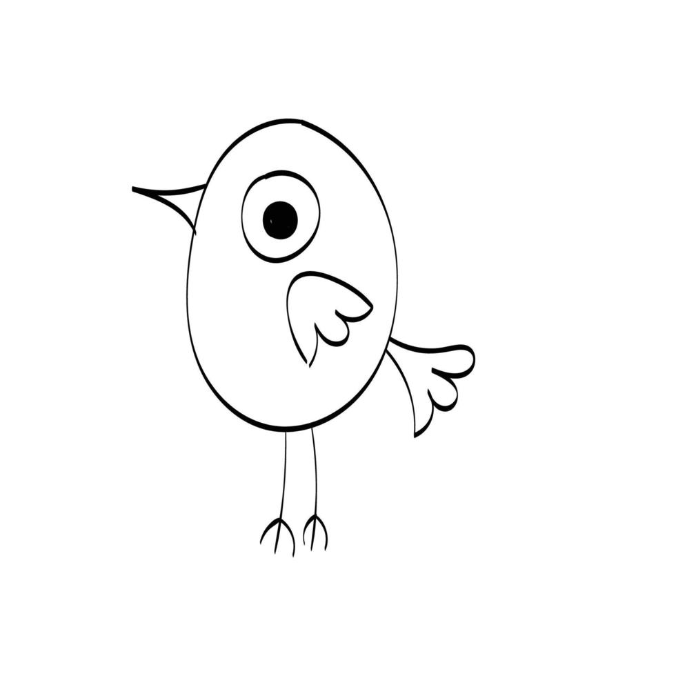 Cute Hand Drawn Bird design for print or use as poster, card, flyer or T Shirt vector